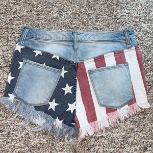 American Flag Jean Shorts